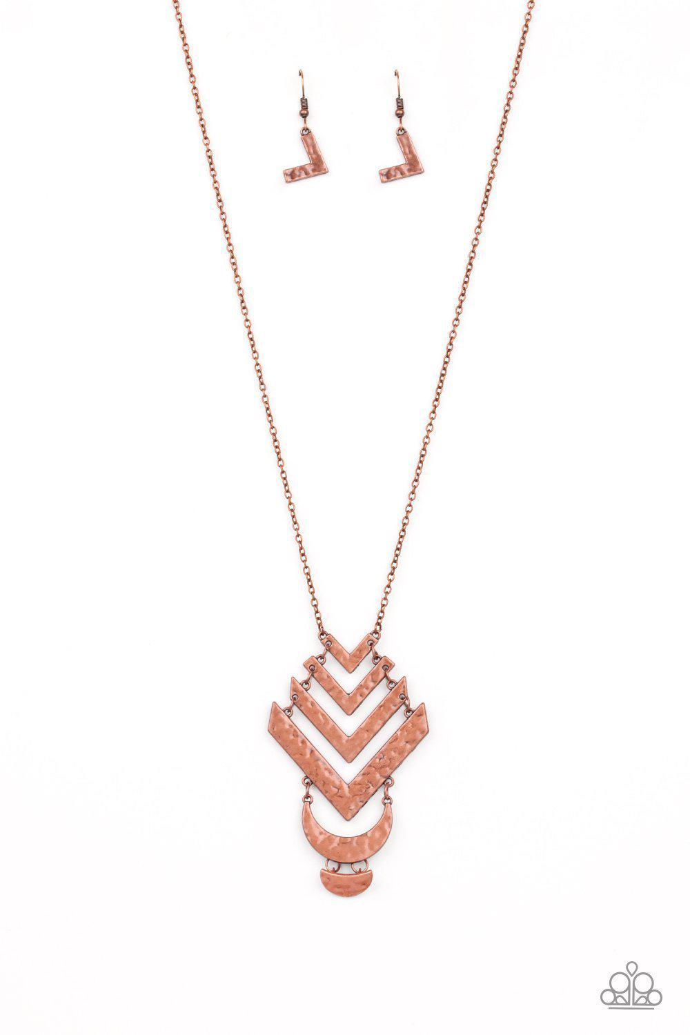 Artisan Edge Copper Necklace - Paparazzi Accessories - lightbox -CarasShop.com - $5 Jewelry by Cara Jewels