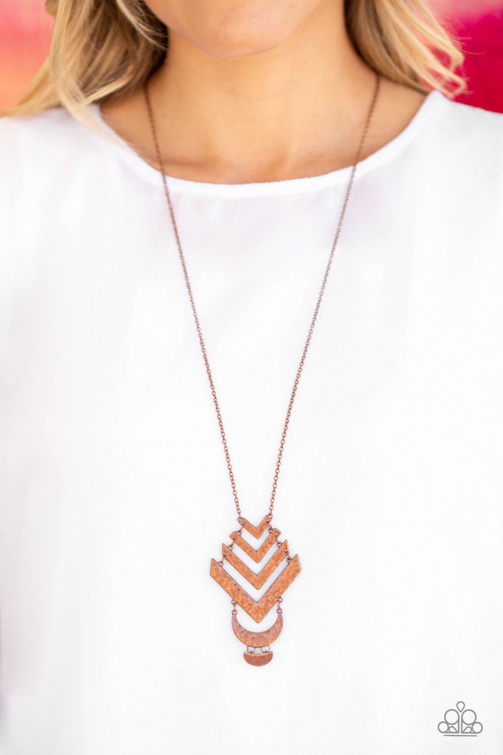 Artisan Edge Copper Necklace - Paparazzi Accessories - lightbox -CarasShop.com - $5 Jewelry by Cara Jewels