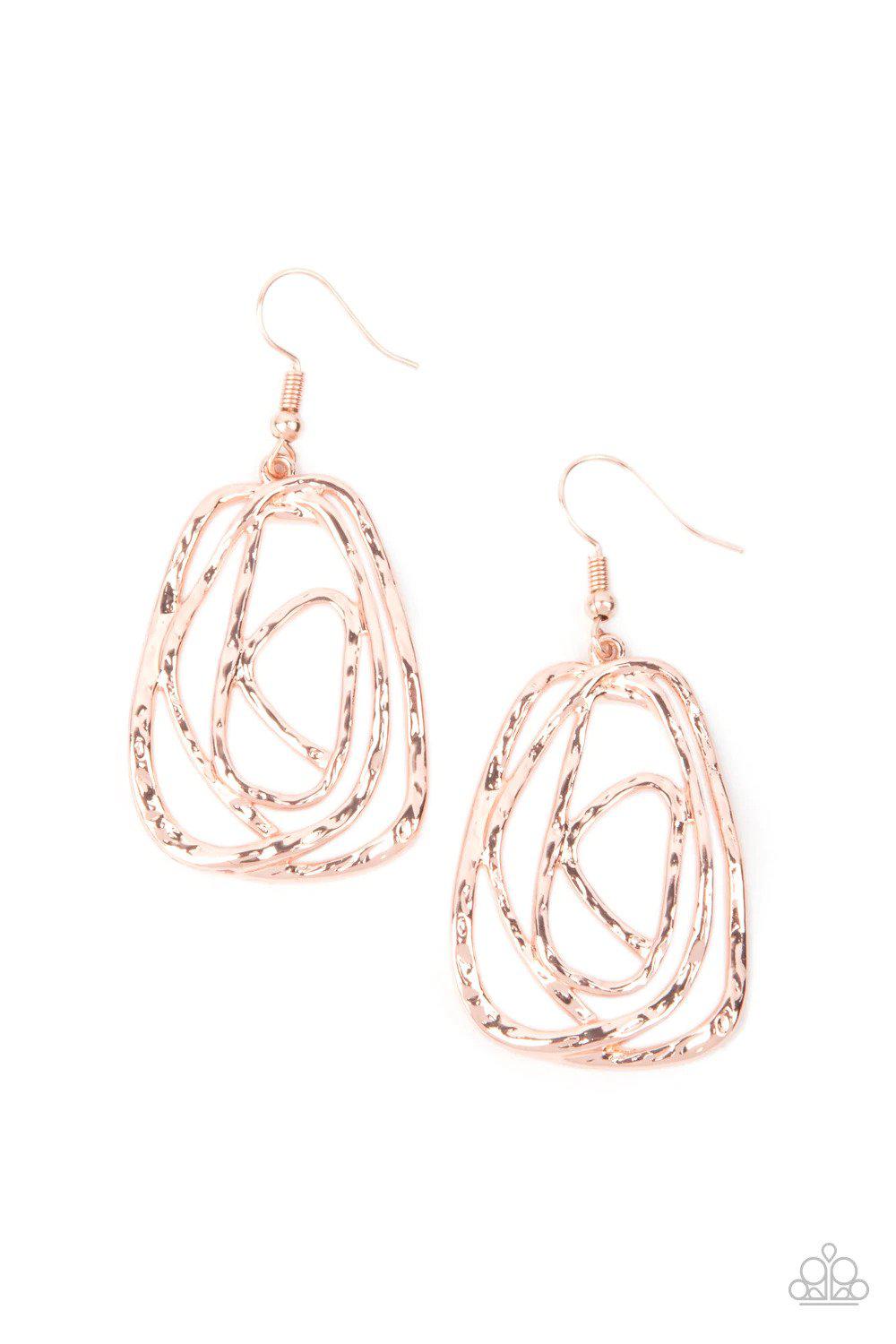 Artisan Relic Gold Earrings - Paparazzi Accessories- lightbox - CarasShop.com - $5 Jewelry by Cara Jewels