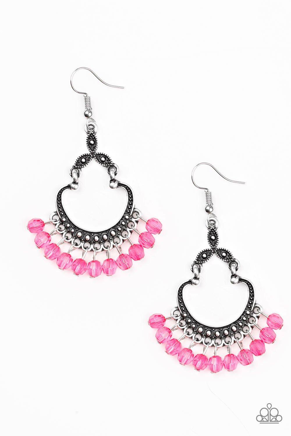 Babe Alert Pink Earrings - Paparazzi Accessories - lightbox -CarasShop.com - $5 Jewelry by Cara Jewels