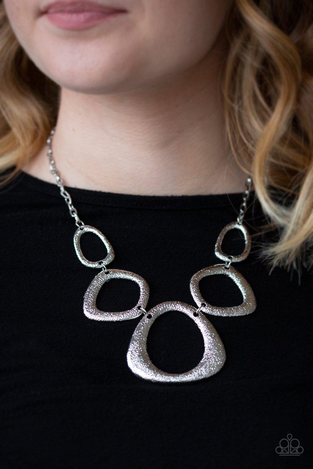 Backstreet Bandit Silver Necklace - Paparazzi Accessories-CarasShop.com - $5 Jewelry by Cara Jewels