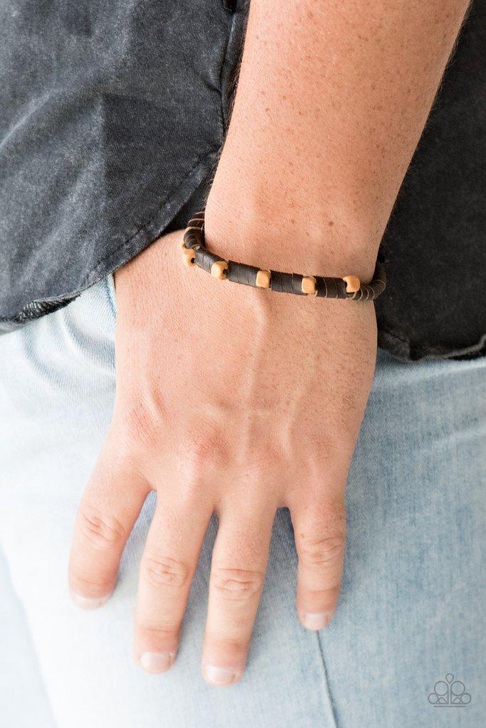 Backwoods Backpacker Brown Urban Knot bracelet - Paparazzi Accessories-CarasShop.com - $5 Jewelry by Cara Jewels