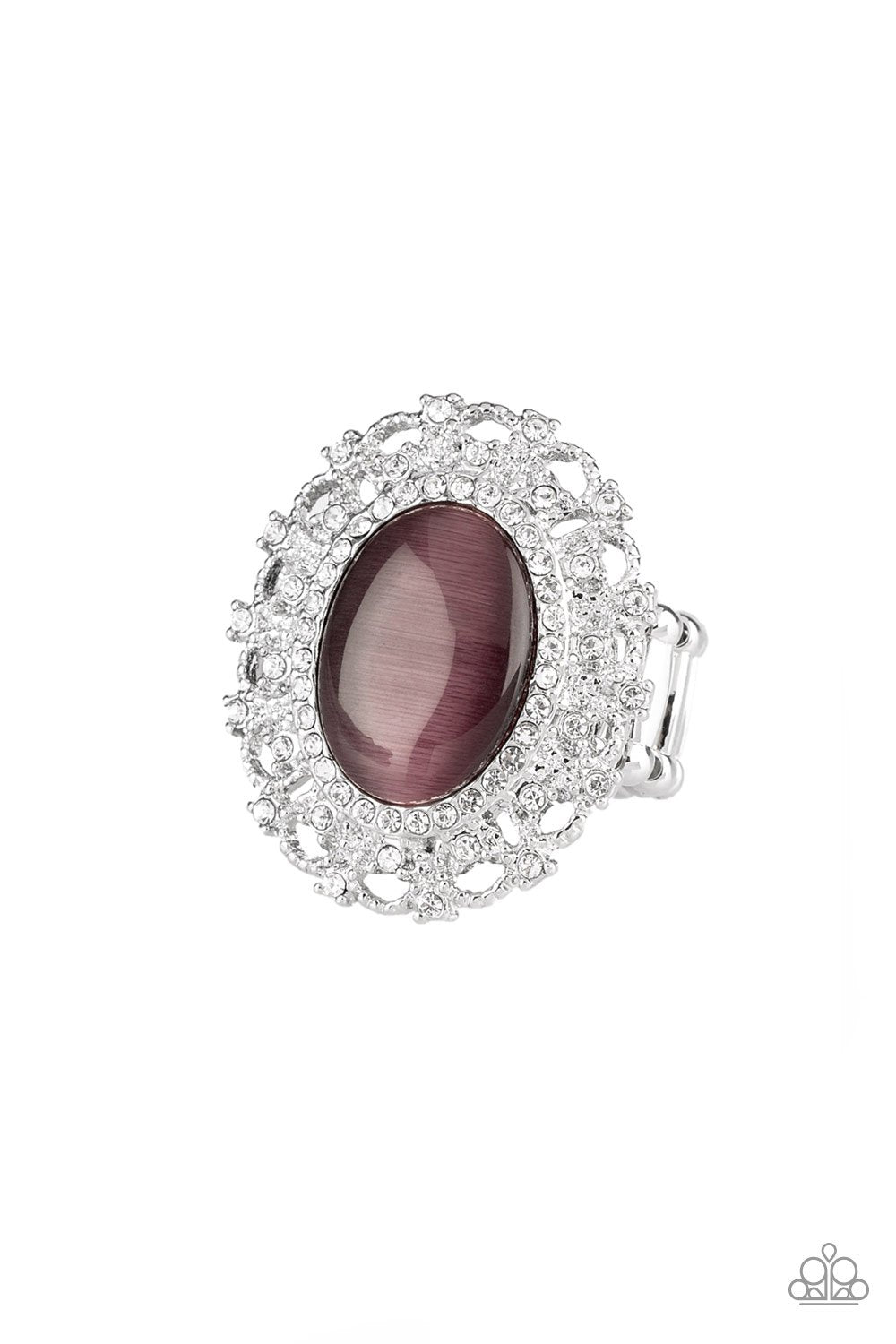 Baroque The Spell Purple Moonstone Ring - Paparazzi Accessories-CarasShop.com - $5 Jewelry by Cara Jewels