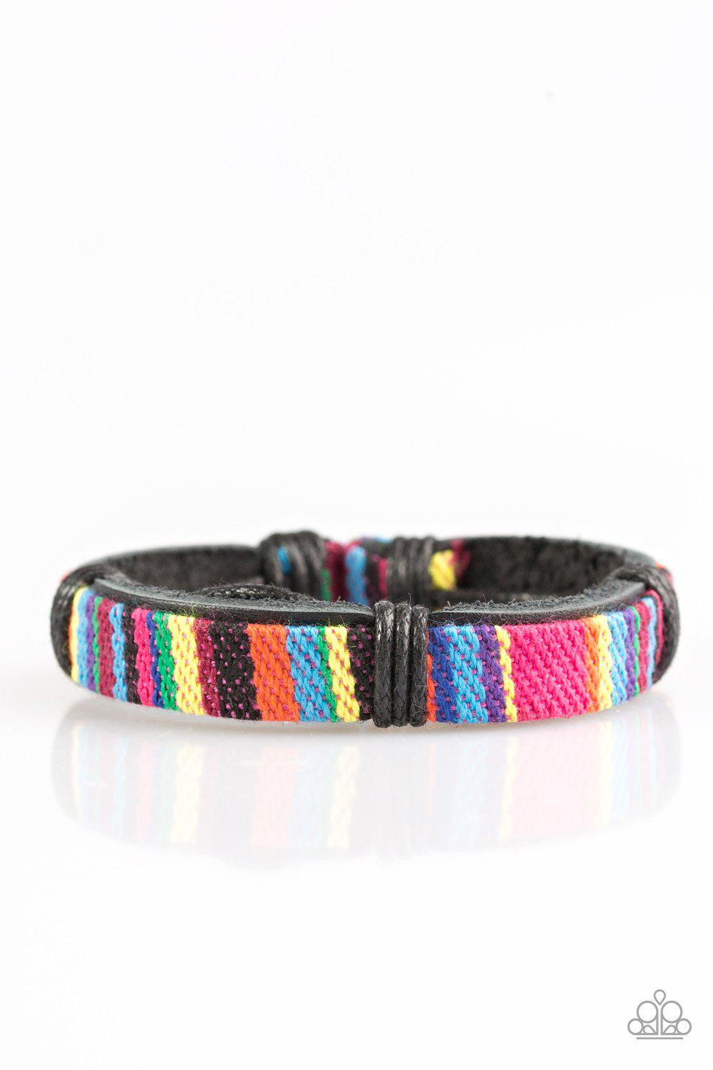 Base Camp Multi-color Leather Urban Knot Bracelet - Paparazzi Accessories - lightbox -CarasShop.com - $5 Jewelry by Cara Jewels