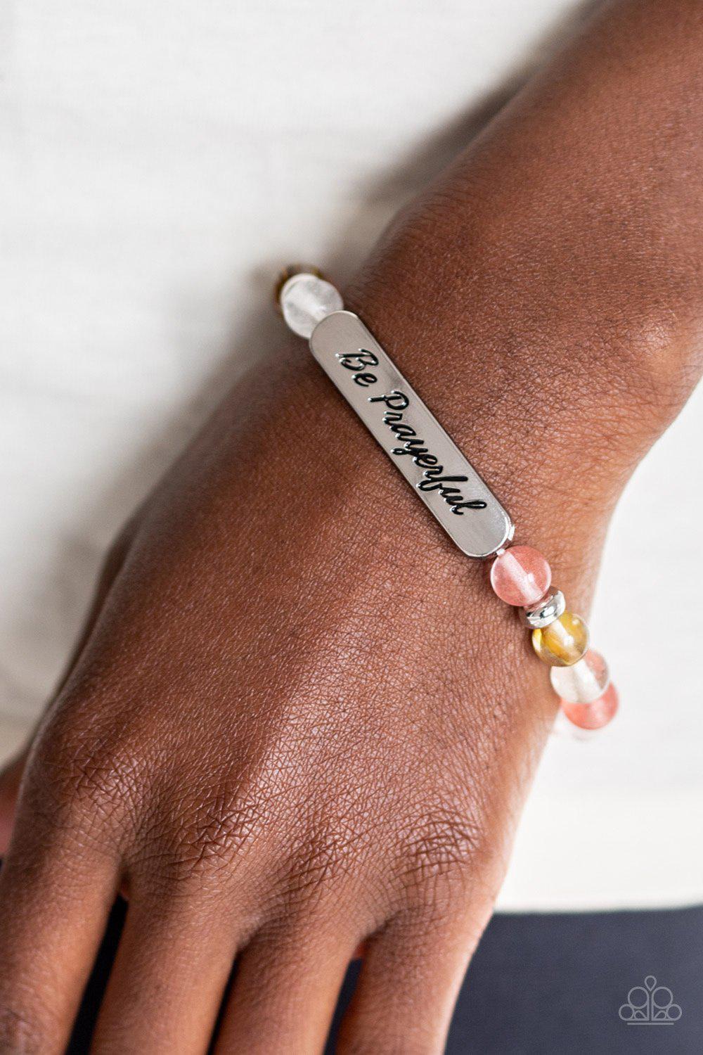 Be Prayerful Multi-color Stone Stretch Bracelet - Paparazzi Accessories-CarasShop.com - $5 Jewelry by Cara Jewels