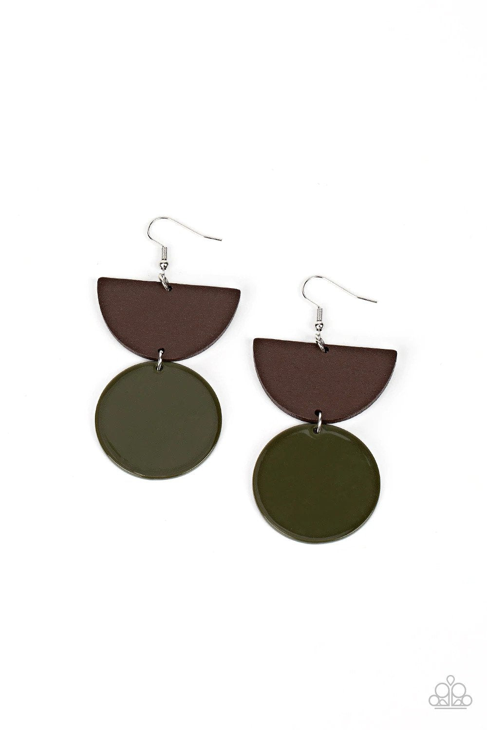 Beach Bistro Green Earrings - Paparazzi Accessories- lightbox - CarasShop.com - $5 Jewelry by Cara Jewels