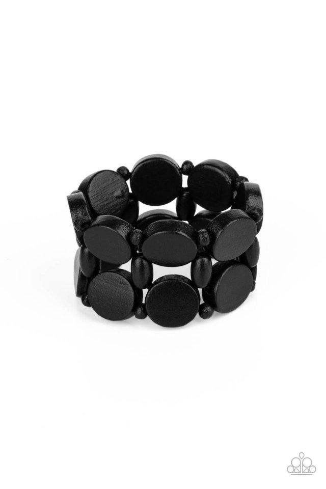 Beach Bravado Black Wood Bracelet - Paparazzi Accessories- lightbox - CarasShop.com - $5 Jewelry by Cara Jewels
