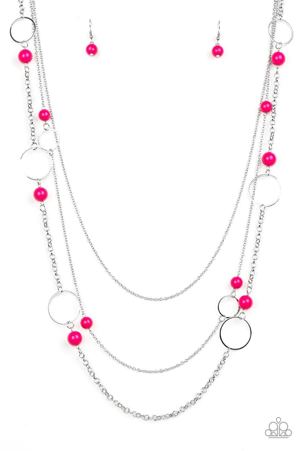 Beachside Babe Pink Necklace - Paparazzi Accessories- lightbox - CarasShop.com - $5 Jewelry by Cara Jewels