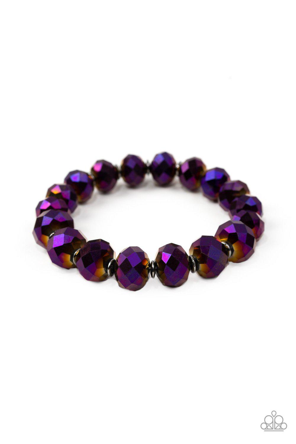 Beautifully Bewitching Purple Bracelet - Paparazzi Accessories-CarasShop.com - $5 Jewelry by Cara Jewels