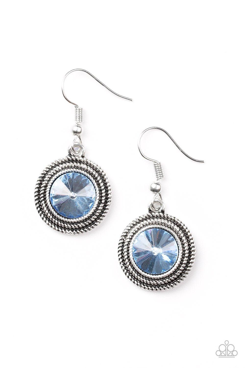 Beginners Luxe Blue Earrings - Paparazzi Accessories-CarasShop.com - $5 Jewelry by Cara Jewels