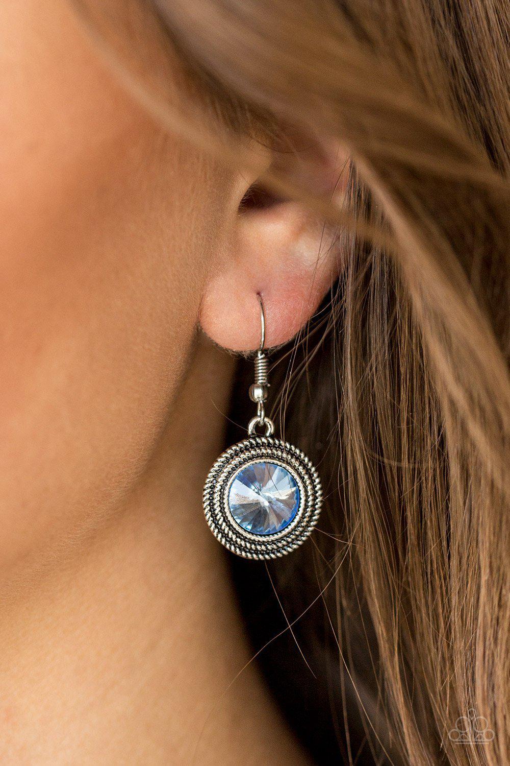 Beginners Luxe Blue Earrings - Paparazzi Accessories-CarasShop.com - $5 Jewelry by Cara Jewels