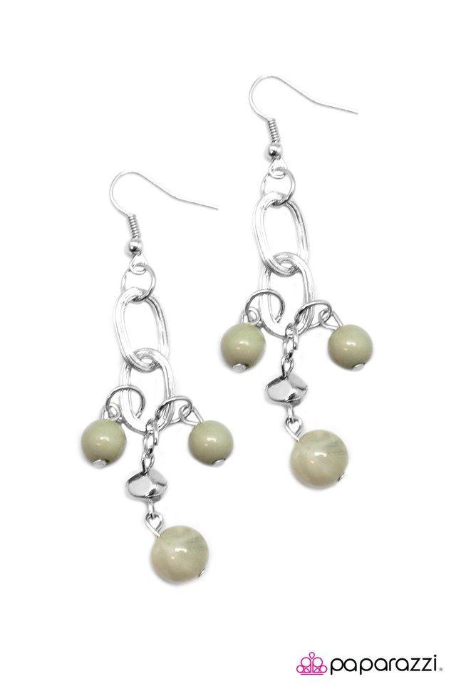 Best Day Ever Olive Green and Silver earrings - Paparazzi Accessories - lightbox -CarasShop.com - $5 Jewelry by Cara Jewels
