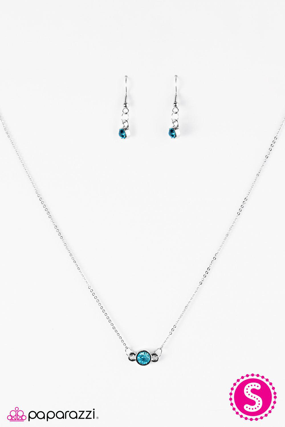 Beyond The Stars Blue Gem and Silver Necklace - Paparazzi Accessories-CarasShop.com - $5 Jewelry by Cara Jewels