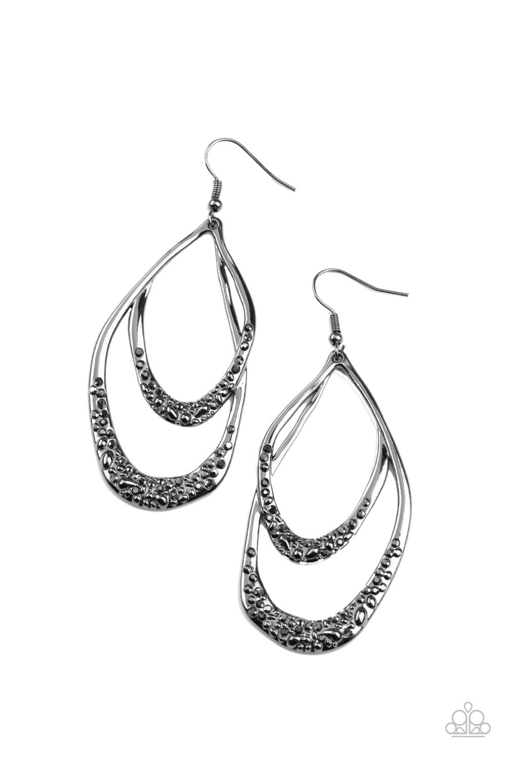 Beyond Your GLEAMS Black Earrings - Paparazzi Accessories- lightbox - CarasShop.com - $5 Jewelry by Cara Jewels