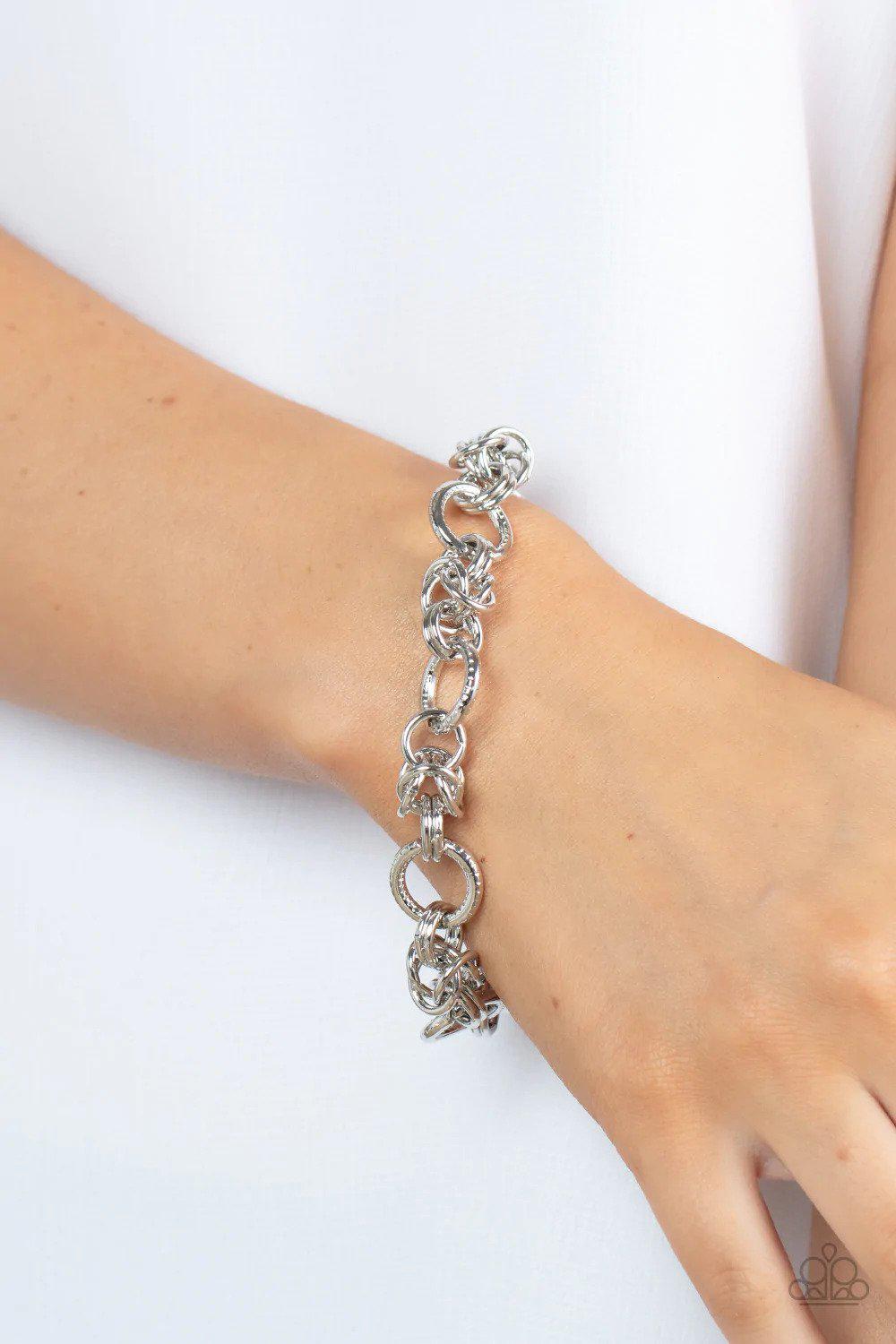 Big City Chic Silver Bracelet - Paparazzi Accessories- lightbox - CarasShop.com - $5 Jewelry by Cara Jewels