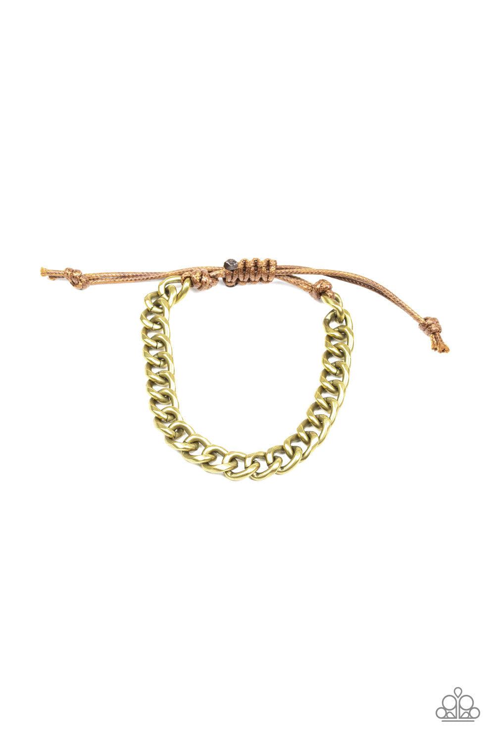 Blitz Men's Brass Urban Bracelet - Paparazzi Accessories- lightbox - CarasShop.com - $5 Jewelry by Cara Jewels