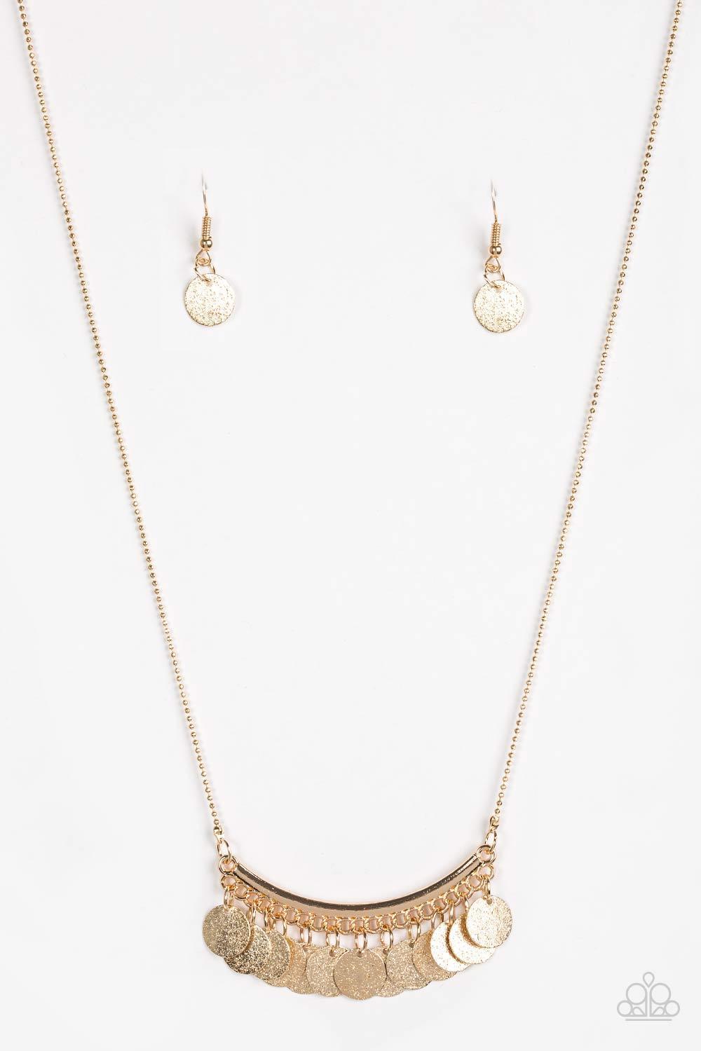 Bohemian Bombshell Gold Necklace - Paparazzi Accessories-CarasShop.com - $5 Jewelry by Cara Jewels