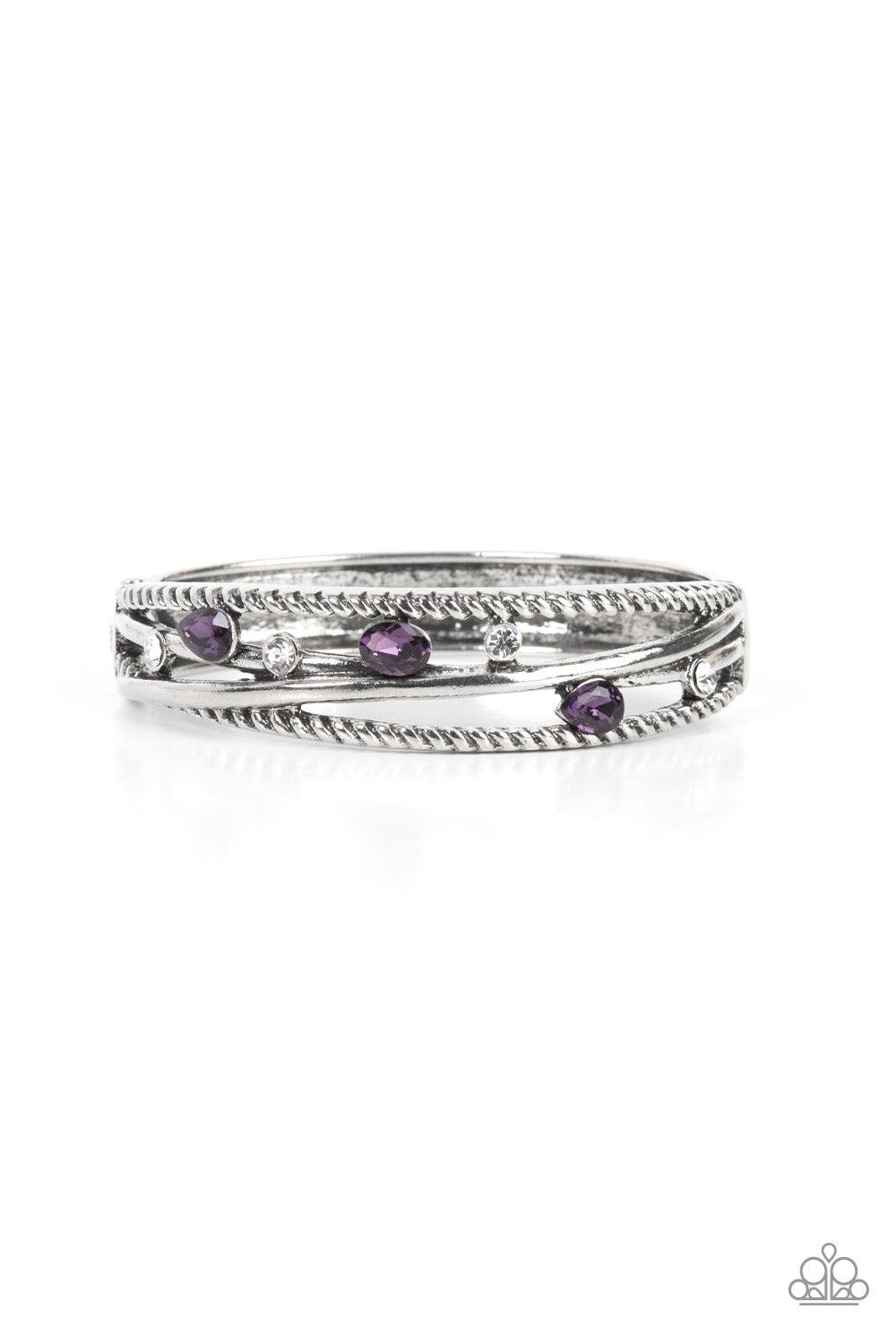 Bonus Bling Purple Bracelet - Paparazzi Accessories- lightbox - CarasShop.com - $5 Jewelry by Cara Jewels