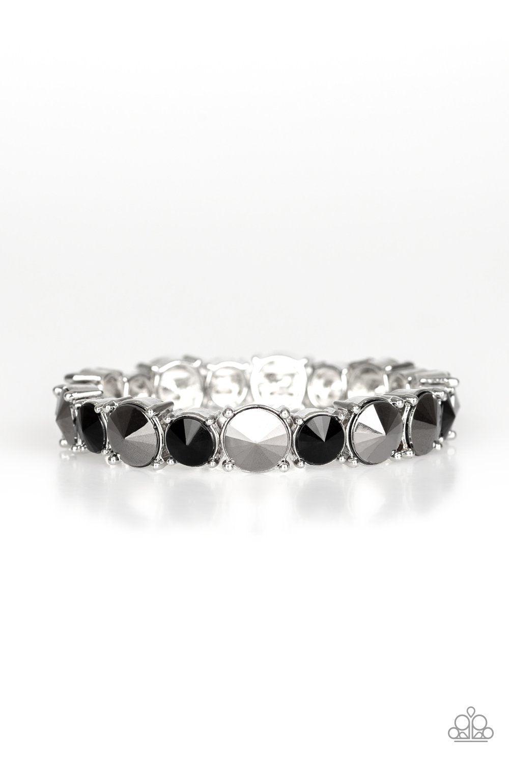 Born to Bedazzle Multi - Black and Hematite Rhinestone Bracelet - Paparazzi Accessories-CarasShop.com - $5 Jewelry by Cara Jewels