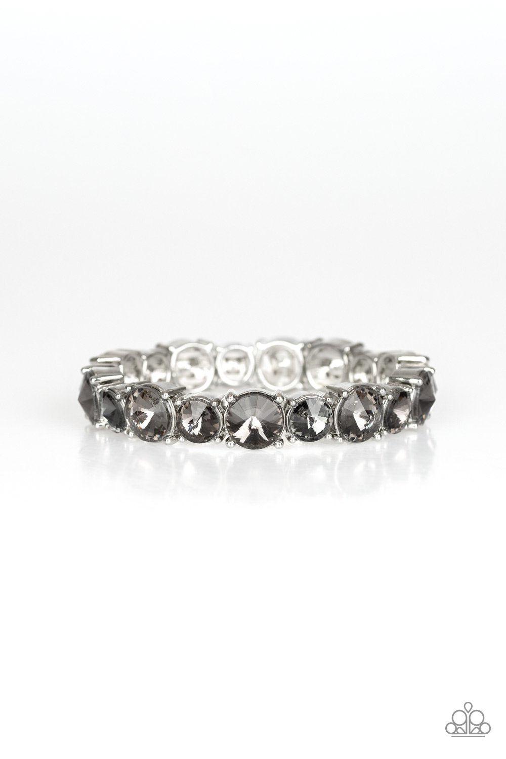 Born to Bedazzle Silver Rhinestone Bracelet - Paparazzi Accessories-CarasShop.com - $5 Jewelry by Cara Jewels