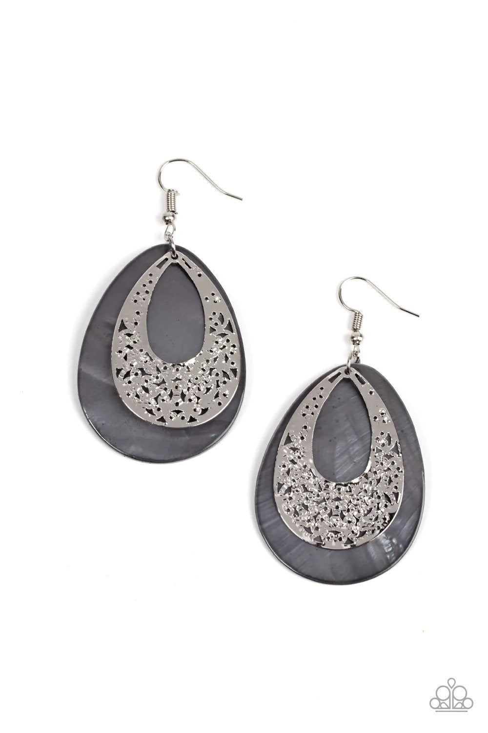 Bountiful Beaches Silver Earrings - Paparazzi Accessories- lightbox - CarasShop.com - $5 Jewelry by Cara Jewels