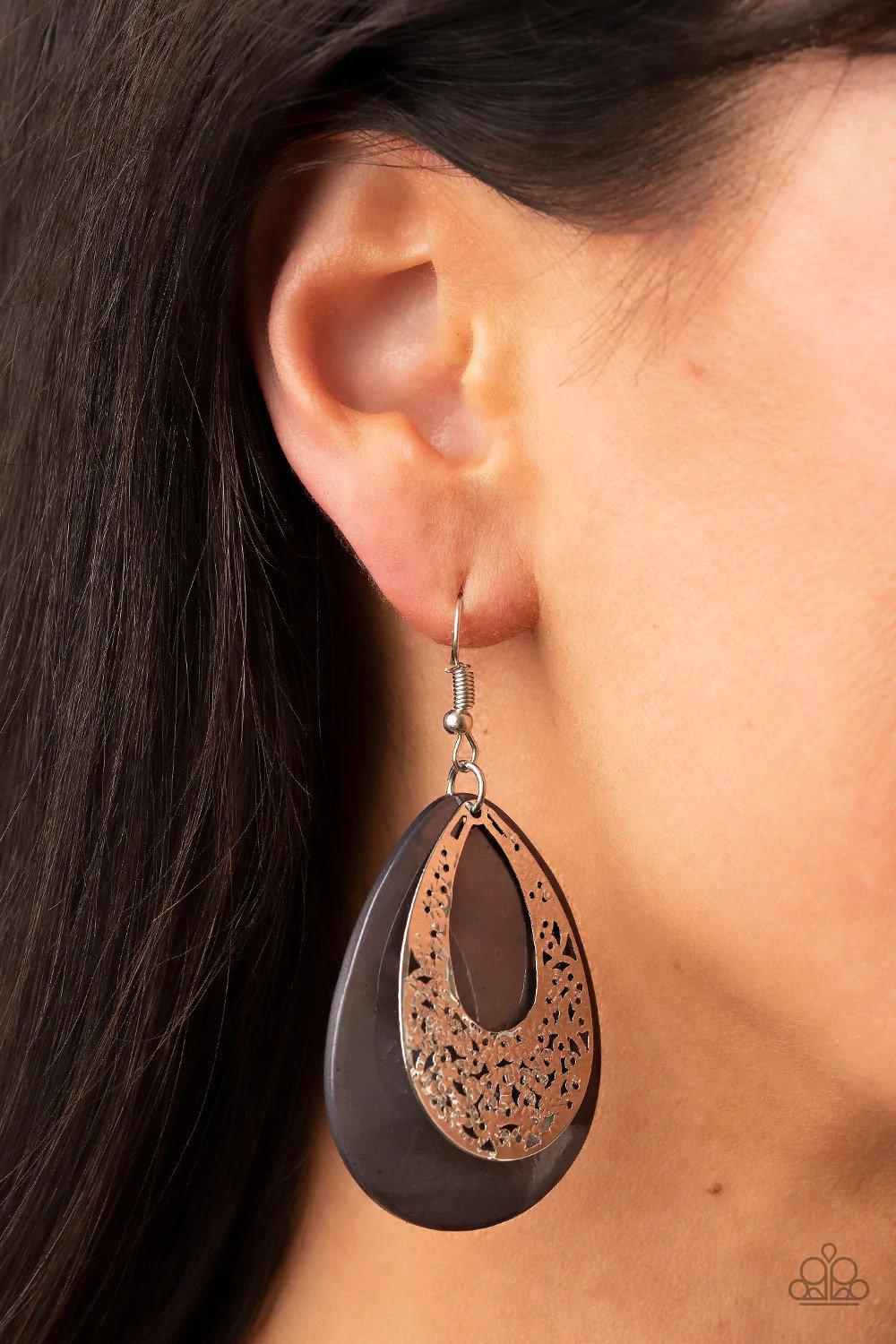 Bountiful Beaches Silver Earrings - Paparazzi Accessories- lightbox - CarasShop.com - $5 Jewelry by Cara Jewels