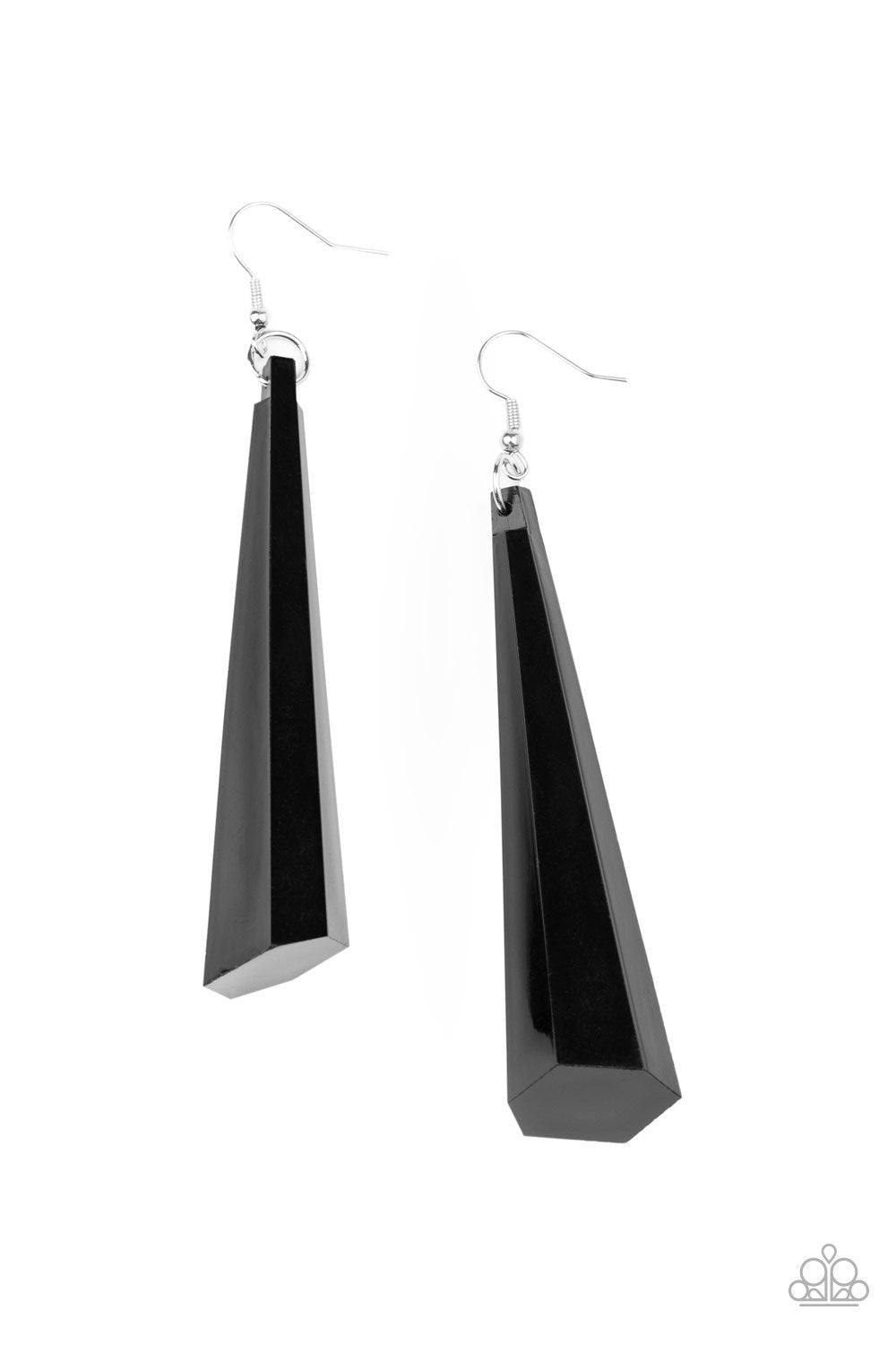 Break The Ice Black Earrings - Paparazzi Accessories-CarasShop.com - $5 Jewelry by Cara Jewels