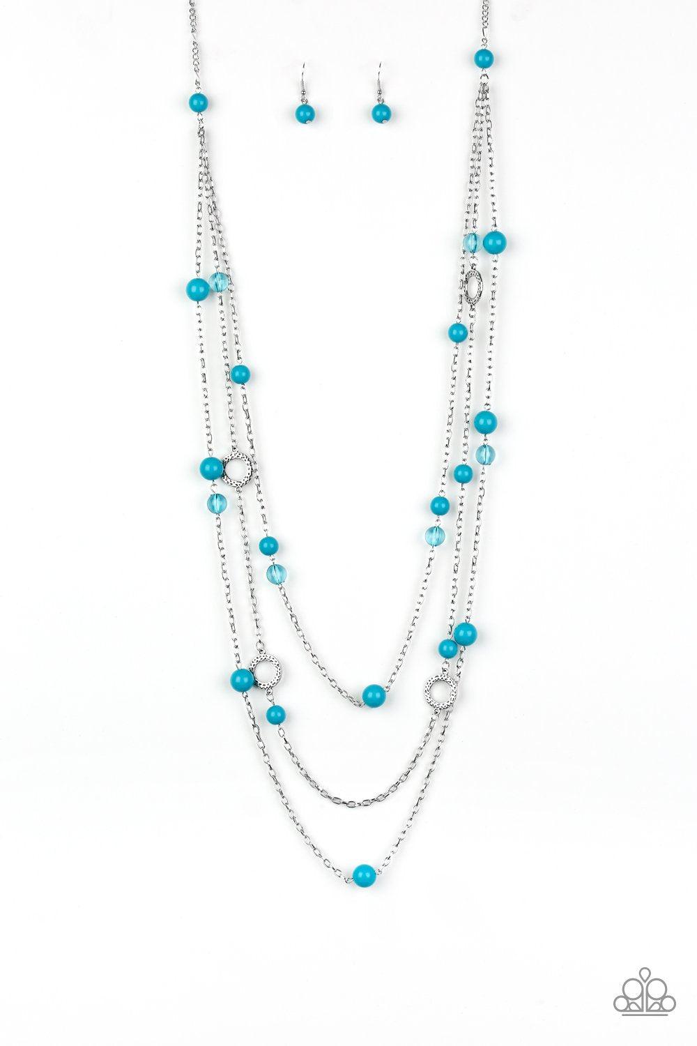 Brilliant Bliss Blue and Silver Necklace - Paparazzi Accessories - lightbox -CarasShop.com - $5 Jewelry by Cara Jewels