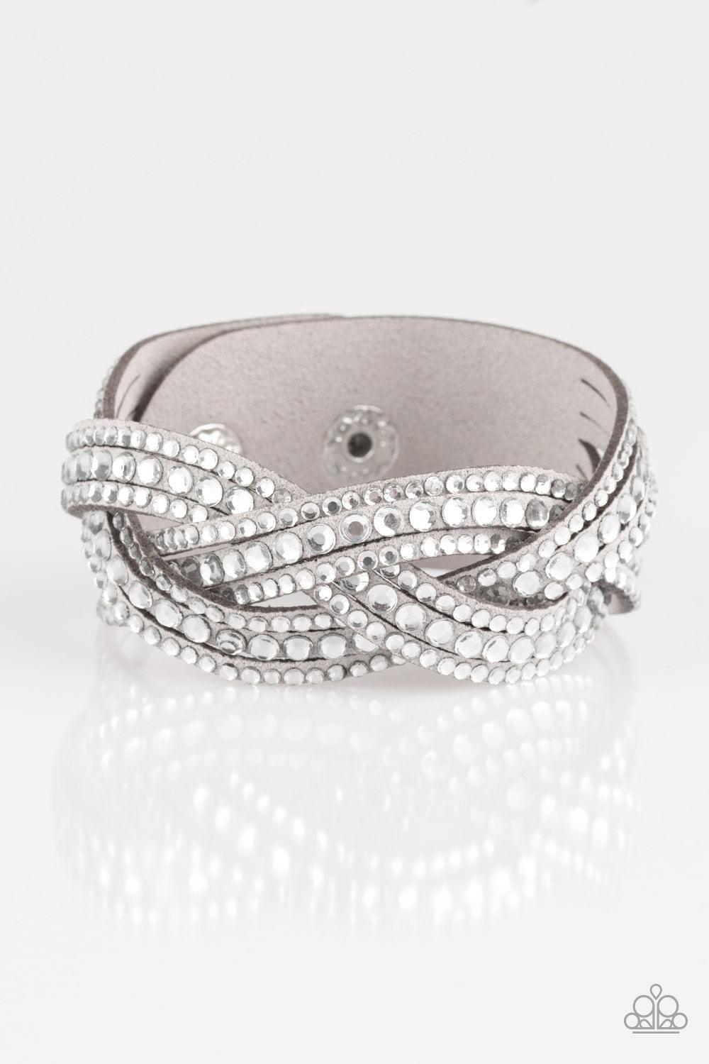 Bring on the Bling Silver Bracelet - Paparazzi Accessories- lightbox - CarasShop.com - $5 Jewelry by Cara Jewels
