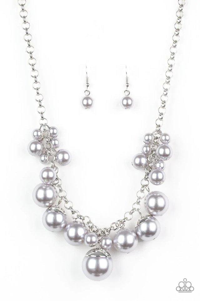 Broadway Belle Silver Necklace - Paparazzi Accessories- lightbox - CarasShop.com - $5 Jewelry by Cara Jewels