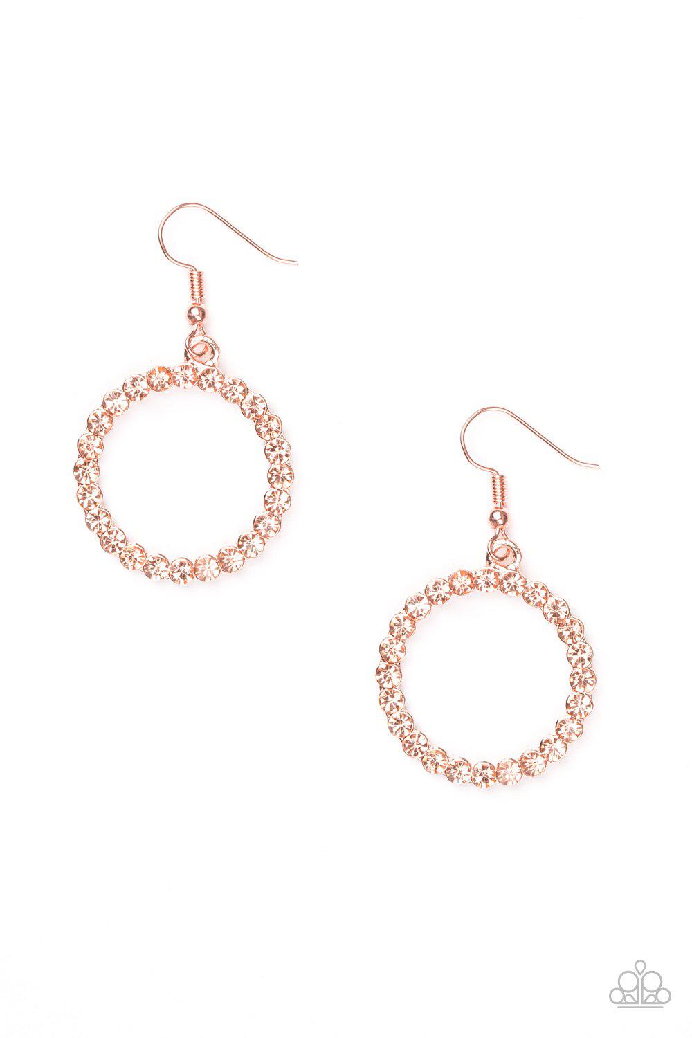 Bubblicious Copper Earrings - Paparazzi Accessories-CarasShop.com - $5 Jewelry by Cara Jewels