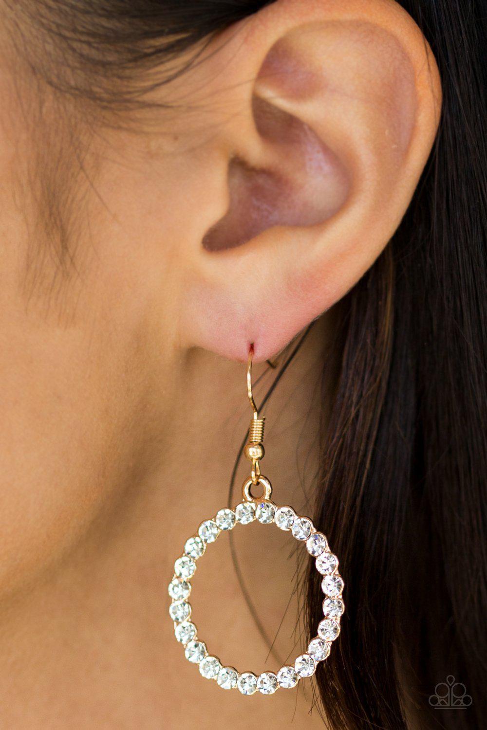 Bubblicious Gold Earrings - Paparazzi Accessories-CarasShop.com - $5 Jewelry by Cara Jewels