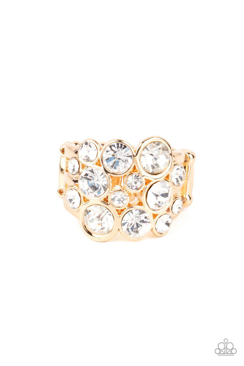 Bubbling Bravado Gold Ring - Paparazzi Accessories- lightbox - CarasShop.com - $5 Jewelry by Cara Jewels