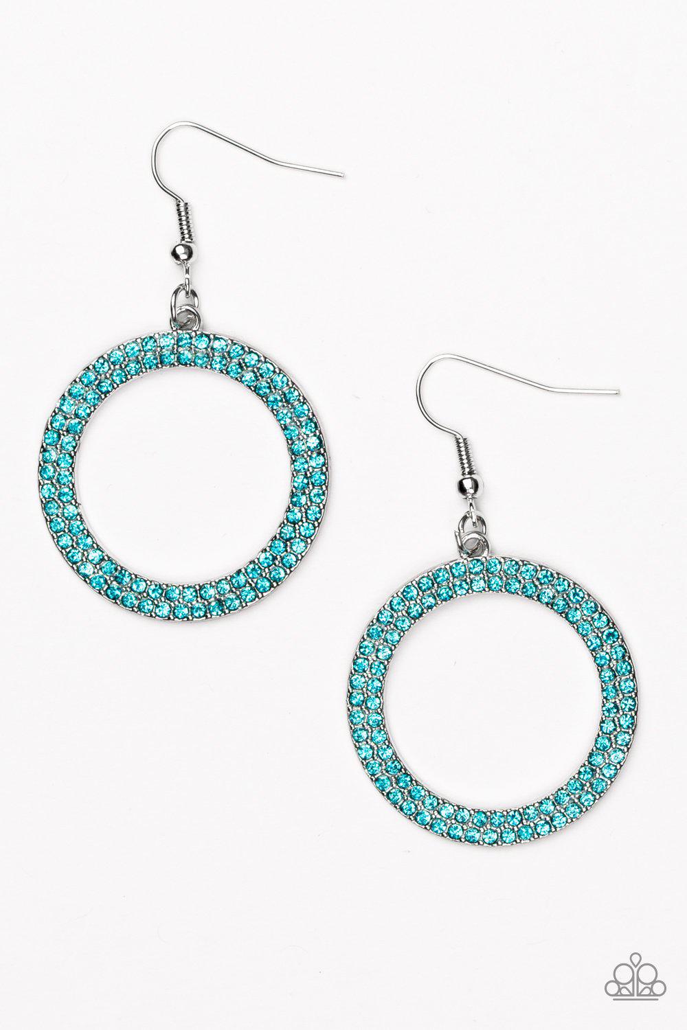 Bubbly Babe Blue Earrings - Paparazzi Accessories-CarasShop.com - $5 Jewelry by Cara Jewels