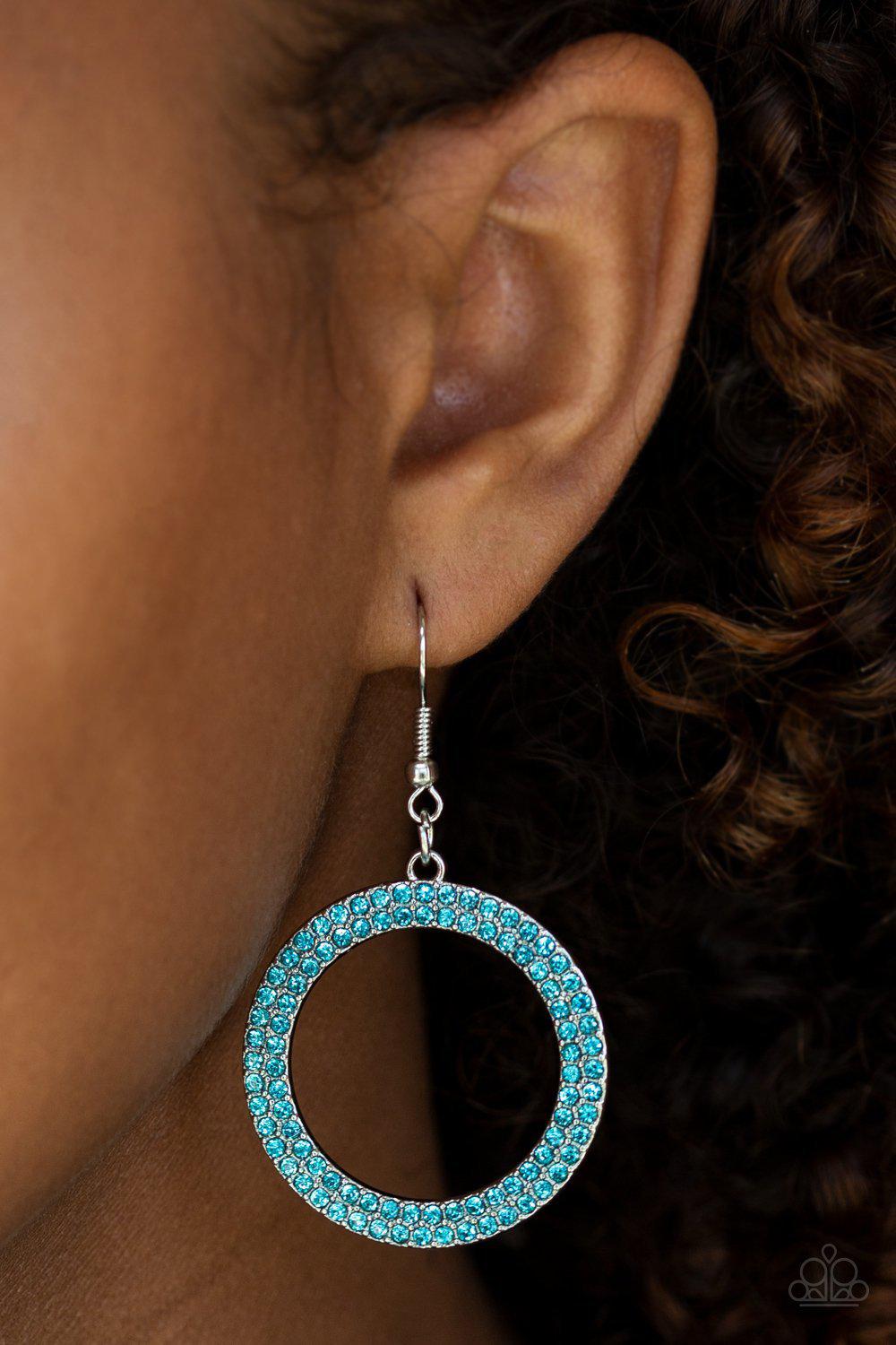 Bubbly Babe Blue Earrings - Paparazzi Accessories-CarasShop.com - $5 Jewelry by Cara Jewels