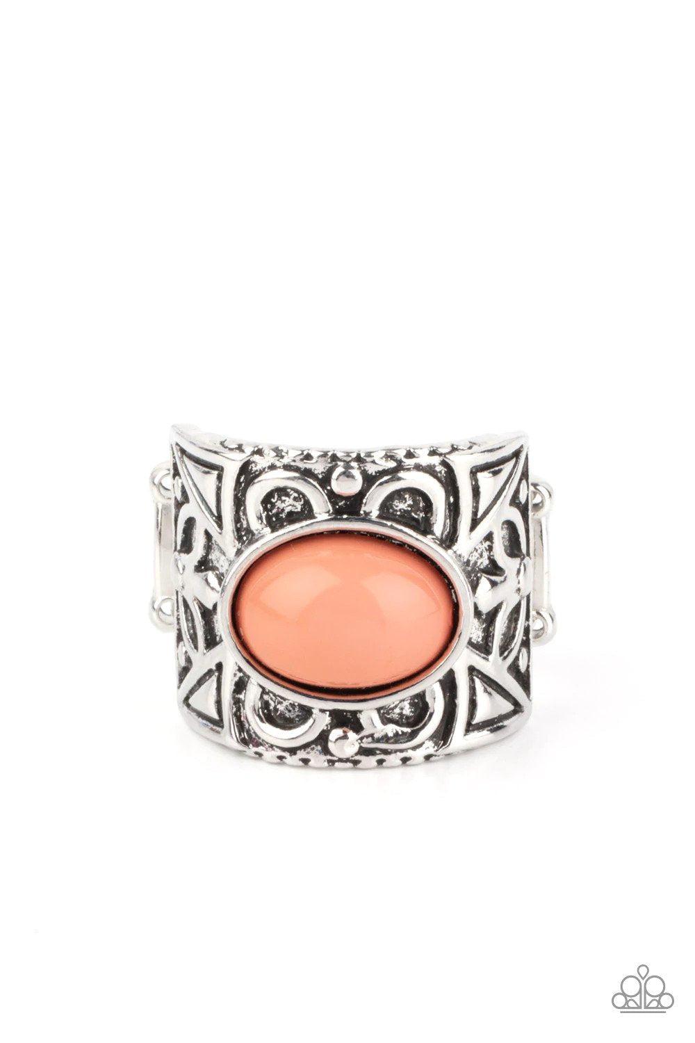 Bubbly Bonanza Orange Ring - Paparazzi Accessories- lightbox - CarasShop.com - $5 Jewelry by Cara Jewels