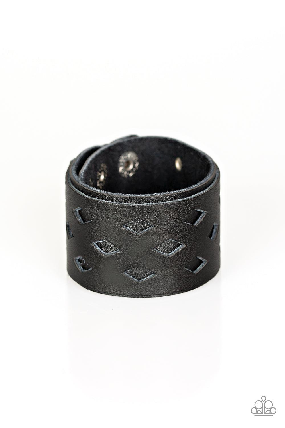 Bucking Bronco Black Bracelet - Paparazzi Accessories- lightbox - CarasShop.com - $5 Jewelry by Cara Jewels