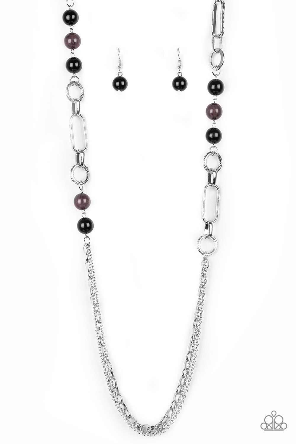 CACHE Me Out Black and Silver Necklace - Paparazzi Accessories - lightbox -CarasShop.com - $5 Jewelry by Cara Jewels