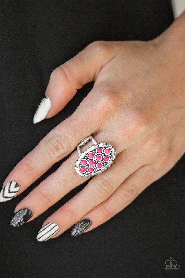 Cactus Garden Pink Ring - Paparazzi Accessories- lightbox - CarasShop.com - $5 Jewelry by Cara Jewels