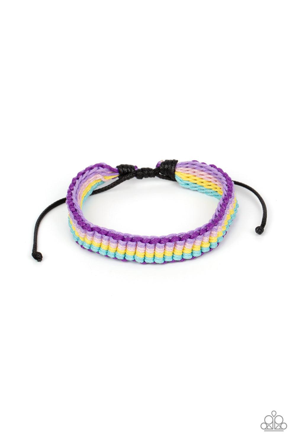 Campfire Craft Multi Purple &amp; Blue Urban Slide Bracelet - Paparazzi Accessories- lightbox - CarasShop.com - $5 Jewelry by Cara Jewels