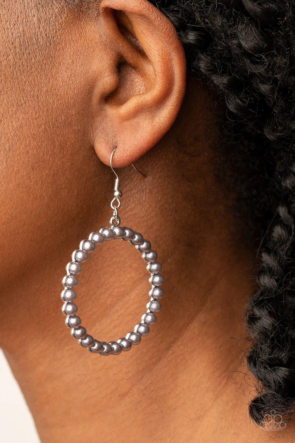 Can I Get A Hallelujah Silver Earrings - Paparazzi Accessories-on model - CarasShop.com - $5 Jewelry by Cara Jewels