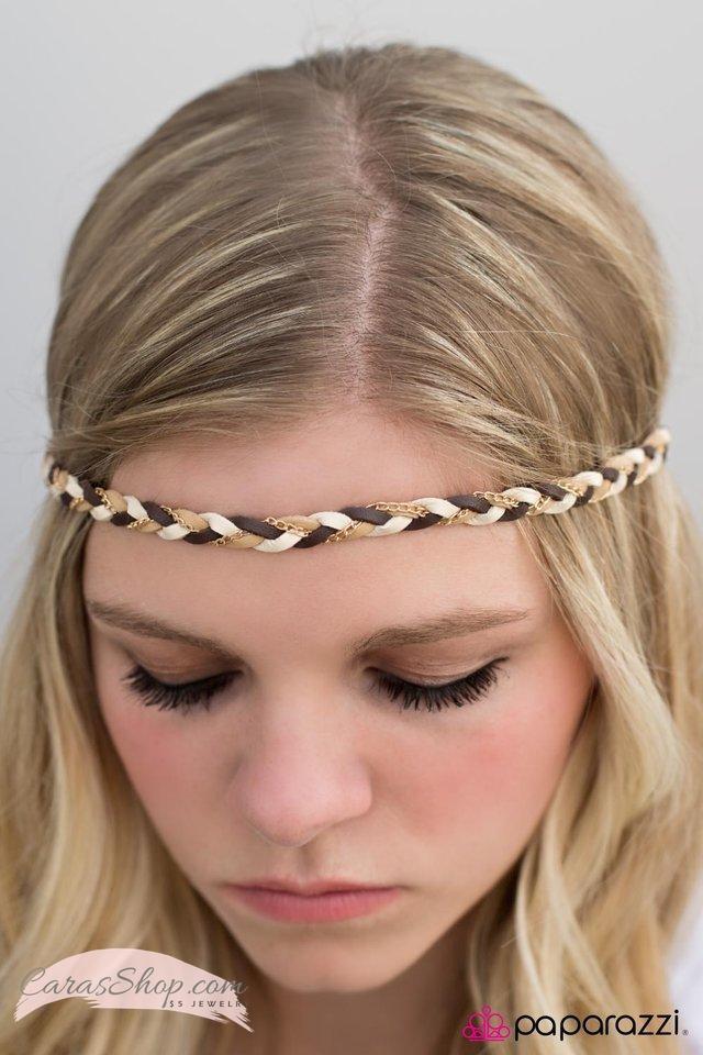 Canyon Cabana Brown Hippie Headband - Paparazzi Accessories-CarasShop.com - $5 Jewelry by Cara Jewels
