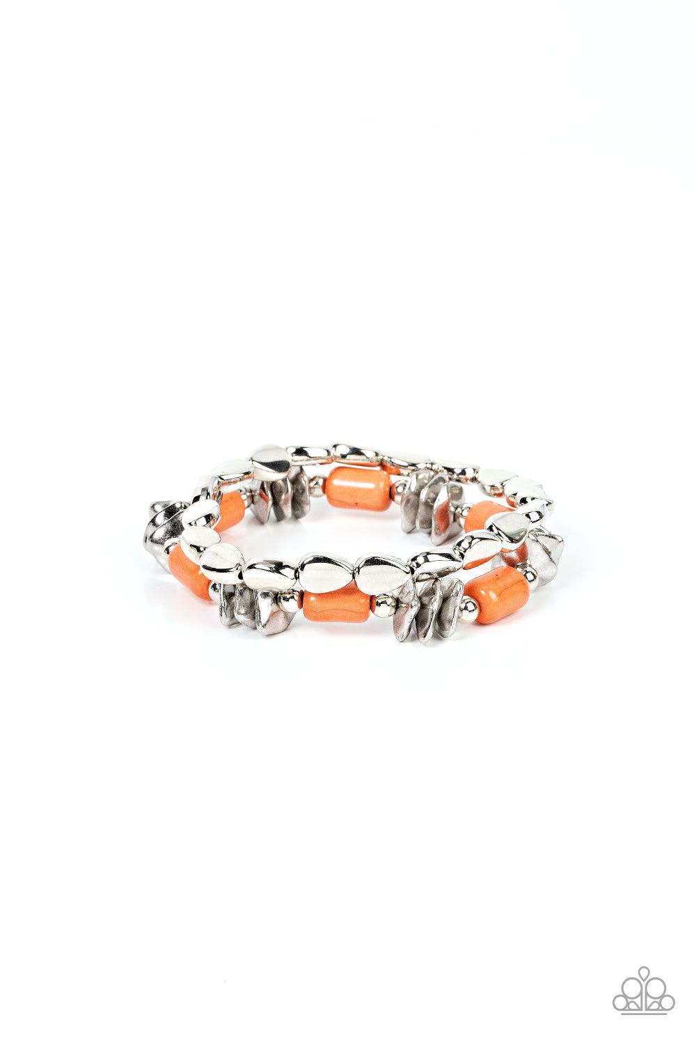 Canyon Cavern Orange Stone Bracelet- lightbox - CarasShop.com - $5 Jewelry by Cara Jewels