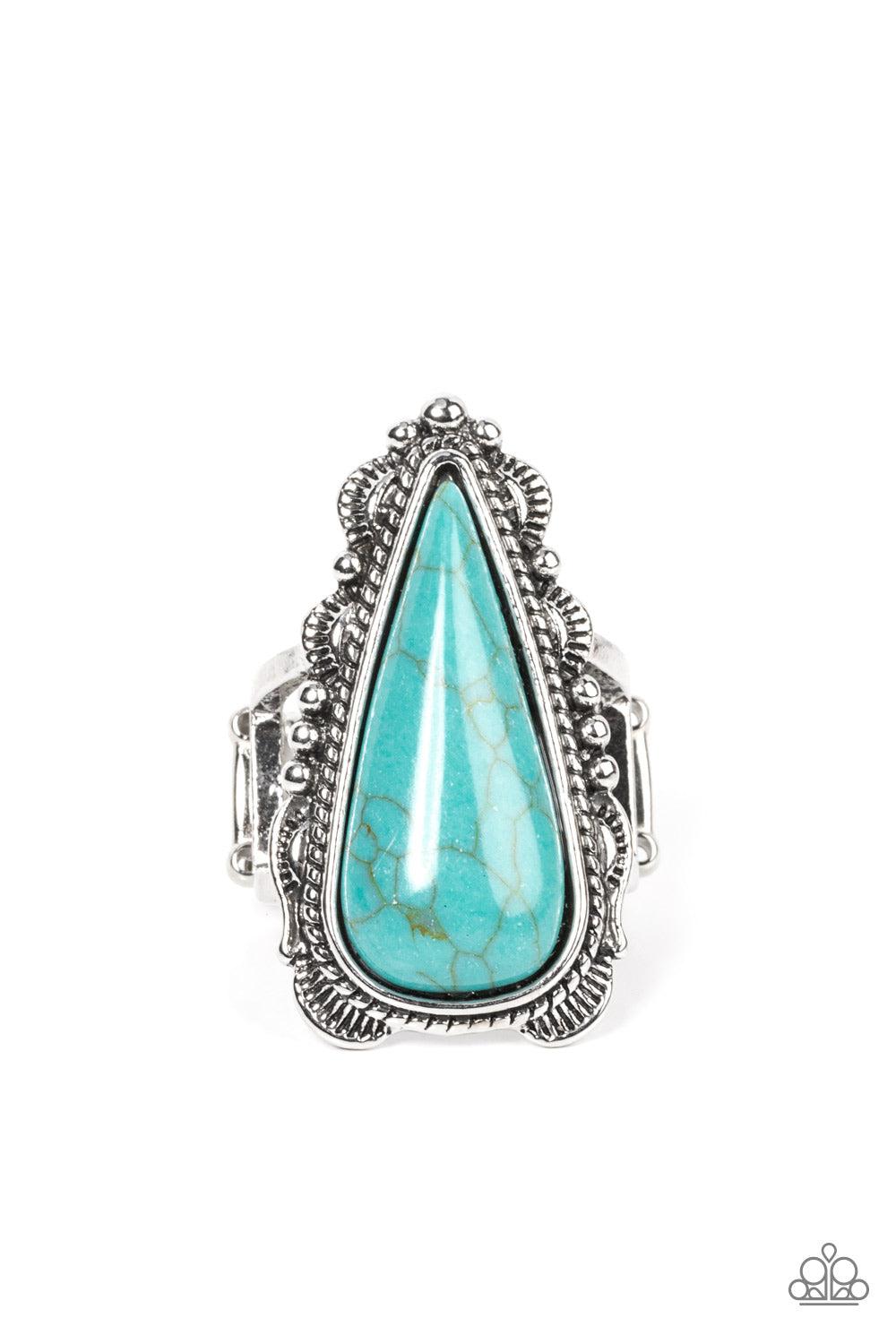 Canyon Collector Turquoise Blue Ring - Paparazzi Accessories- lightbox - CarasShop.com - $5 Jewelry by Cara Jewels