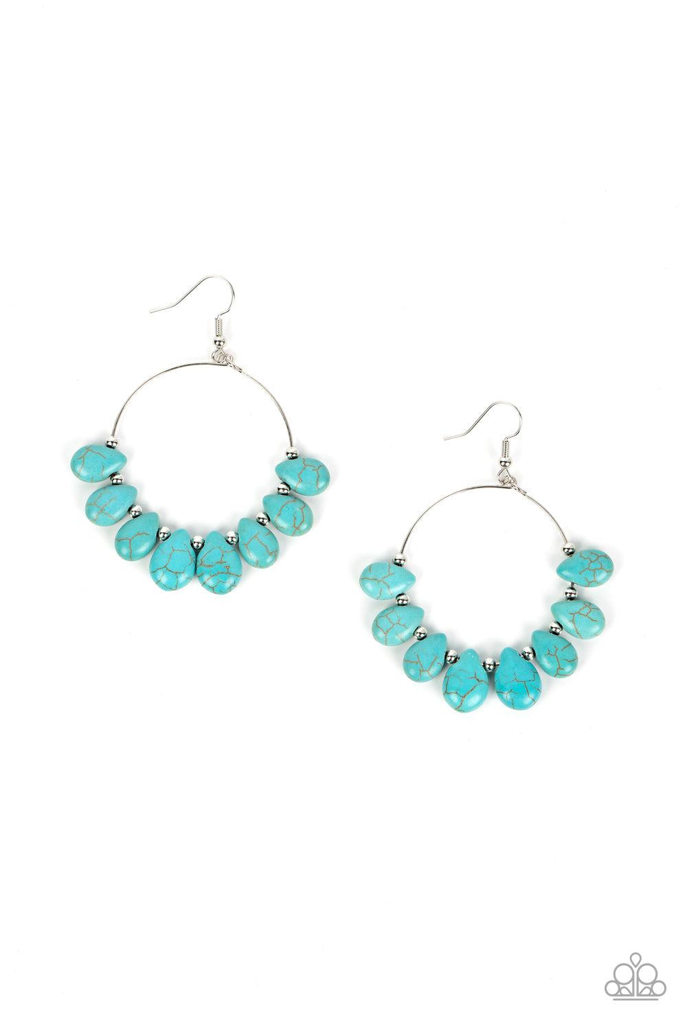 Canyon Quarry Turquoise Blue Stone Earrings - Paparazzi Accessories- lightbox - CarasShop.com - $5 Jewelry by Cara Jewels