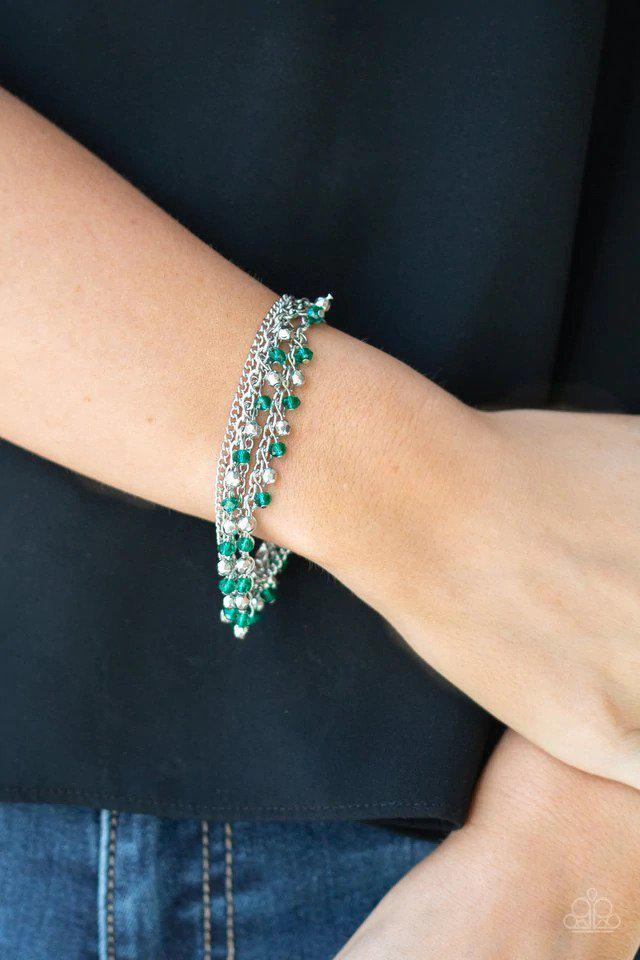 Cash Confidence Green Bracelet - Paparazzi Accessories-on model - CarasShop.com - $5 Jewelry by Cara Jewels
