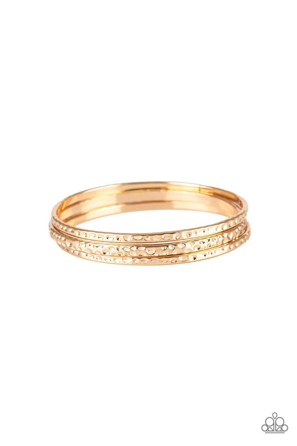 Casually Couture Gold Bangle Bracelet- lightbox - CarasShop.com - $5 Jewelry by Cara Jewels