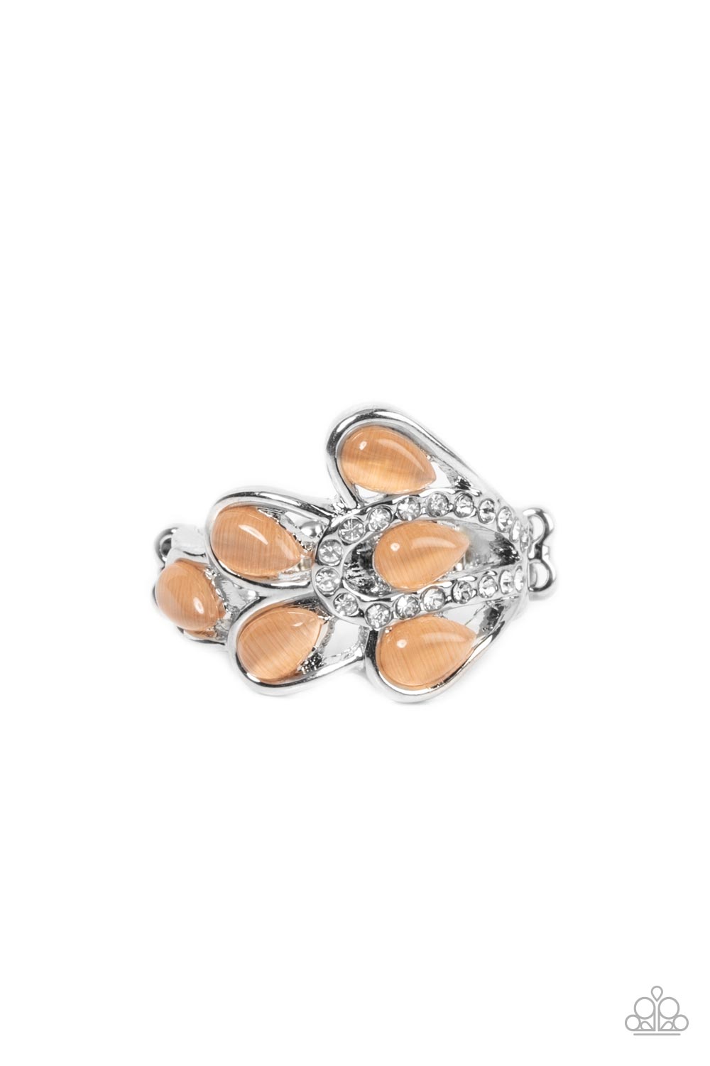 Cats Eye Cadence Orange Moonstone Ring - Paparazzi Accessories- lightbox - CarasShop.com - $5 Jewelry by Cara Jewels
