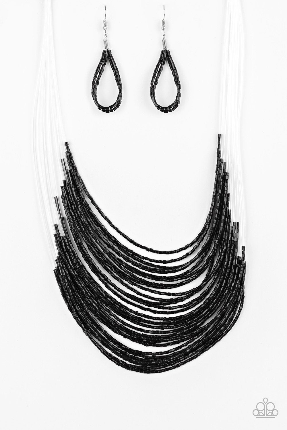Catwalk Queen Black Seed Bead Necklace - Paparazzi Accessories- lightbox - CarasShop.com - $5 Jewelry by Cara Jewels