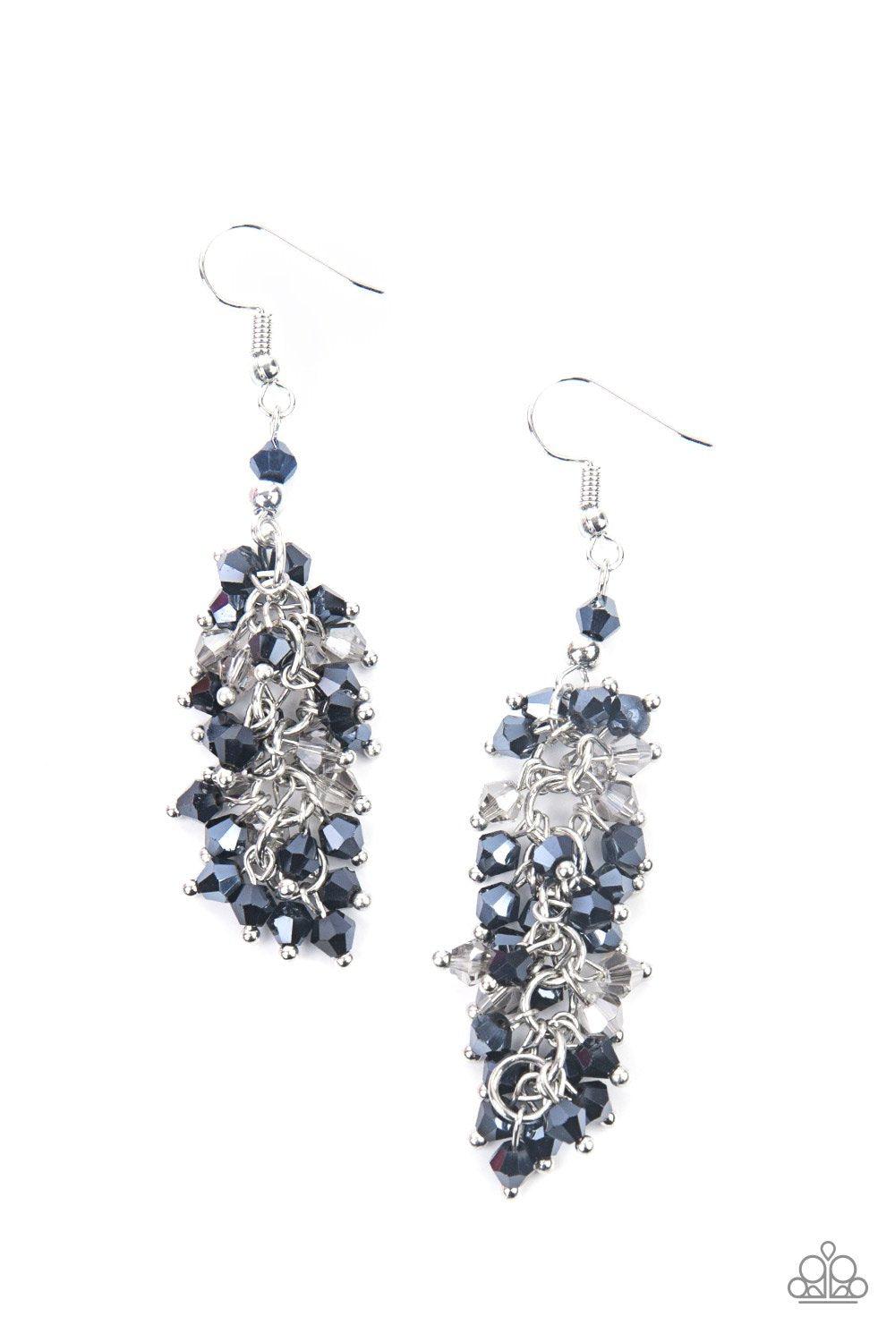 Celestial Chandeliers Blue Iridescent Earrings - Paparazzi Accessories- lightbox - CarasShop.com - $5 Jewelry by Cara Jewels